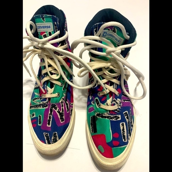 Converse Essential Hi Top Multi Color Skid Grip Sneakers - Picture 1 of 16